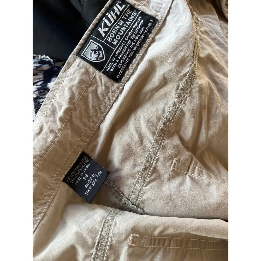 Kuhl Cotton Nylon Cream Hiking Shorts Men's Size 38